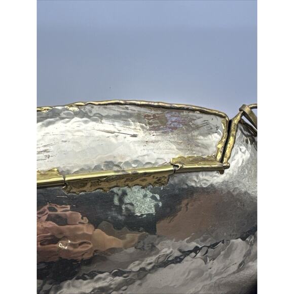 70s Exart Mexico Brass Silver And Copper Butterfly Bag - Picture 5 of 8